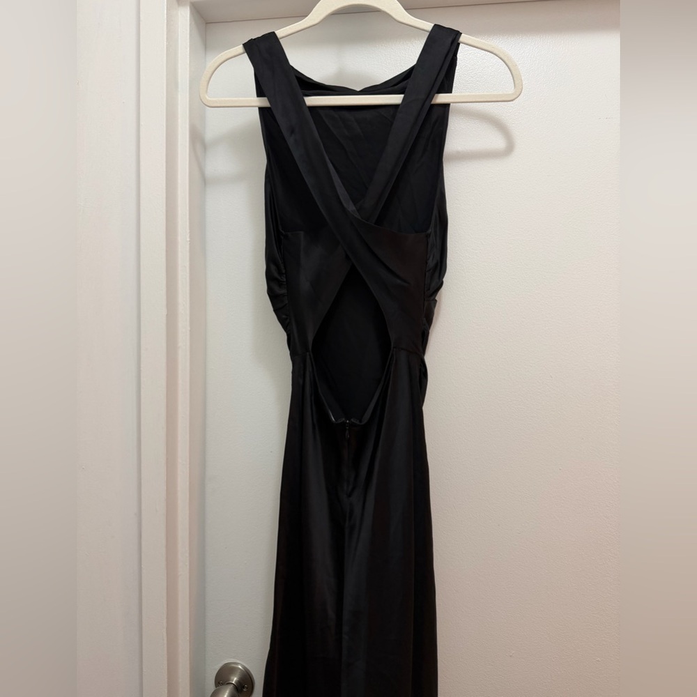 NEW Reformation Black Casette Silk Maxi Dress 6 - Picture 15 of 16